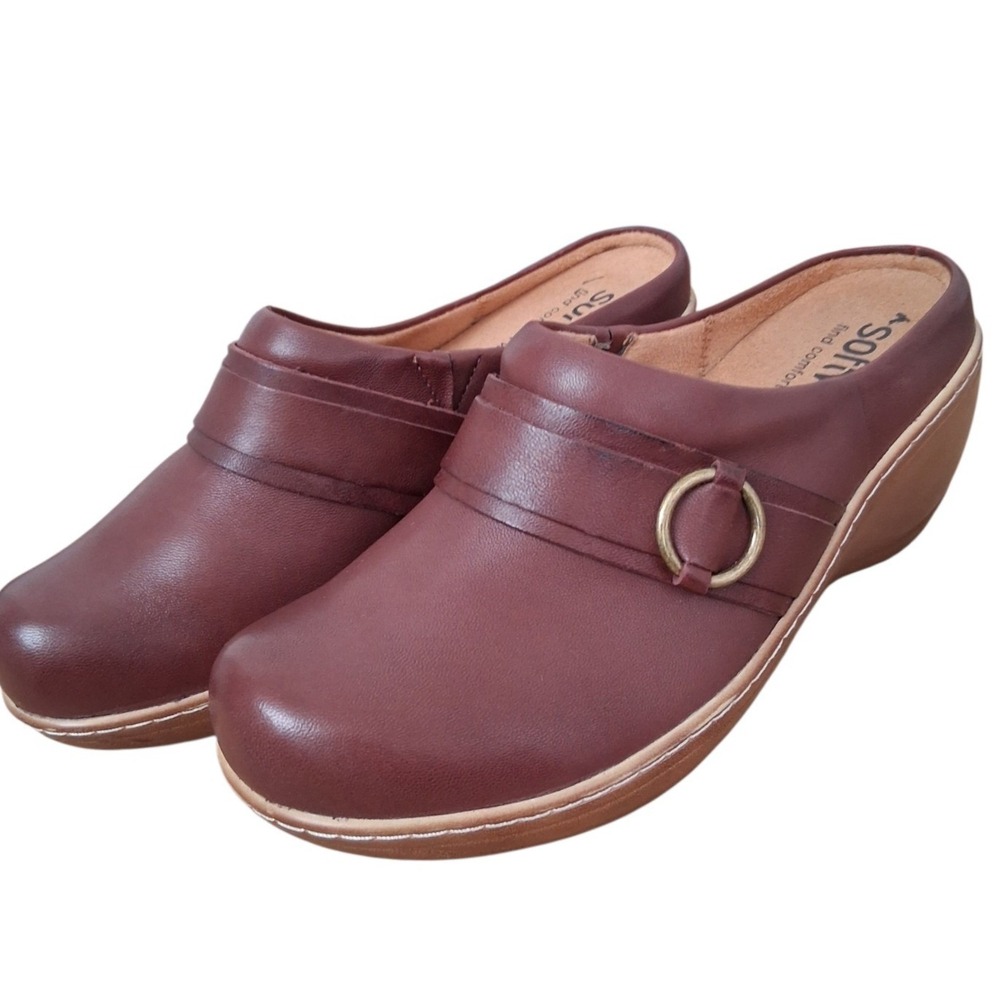Softwalk Macintyre Leather Comfort Mule Women's size 7.5 M Support Slip-On Shoes